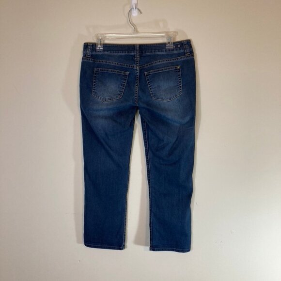 Cabi Jeans Capris Denim Mid-Rise Cotton Blend Stretch 5 Pockets Blue SZ 4 - Picture 4 of 9